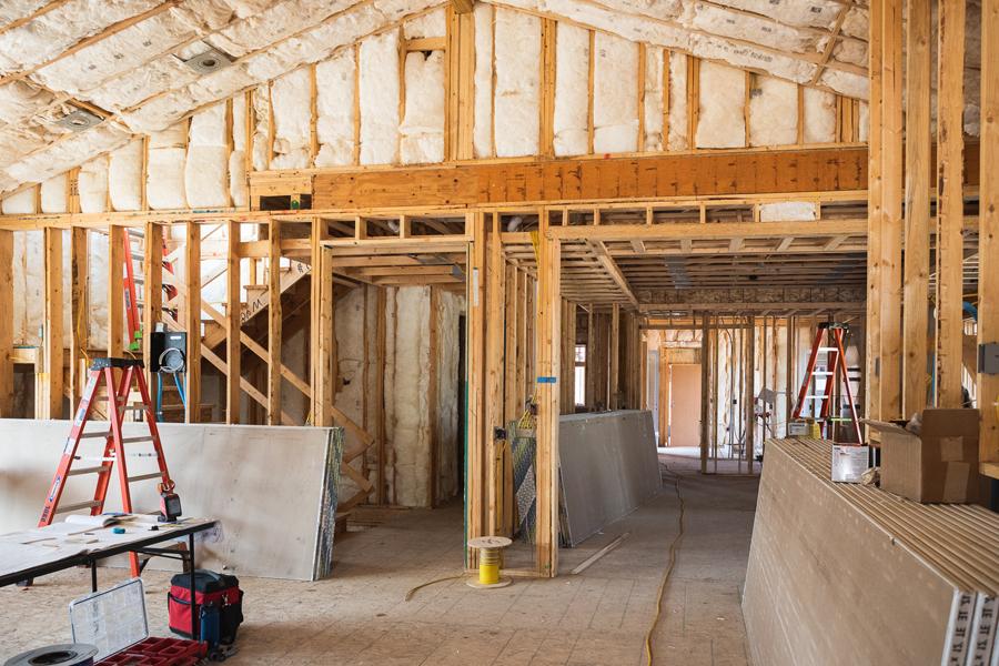 The interior of the future president's residence, currently unfinished. 