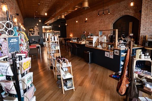 The interior of Artisan Mark, a 克里特岛 coffeeshop owned by Elayne Woods Jones