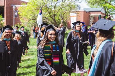 Noemi Arias Saldana ’23E at Doane's Commencement ceremony on May 13, 2023